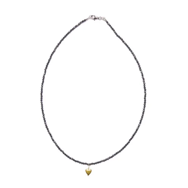 Collana in Ematite Naturale con elemento Charms a Cuore